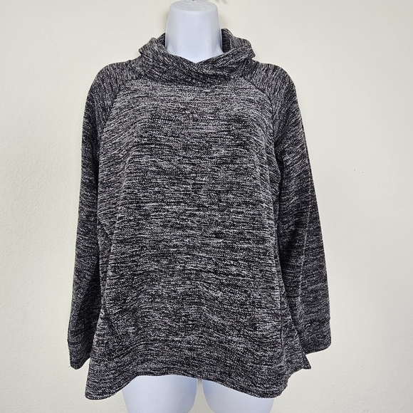 L.L. Bean Cozy Cowl Neck Sweater Gray Marled Knit Size S - Picture 2 of 9